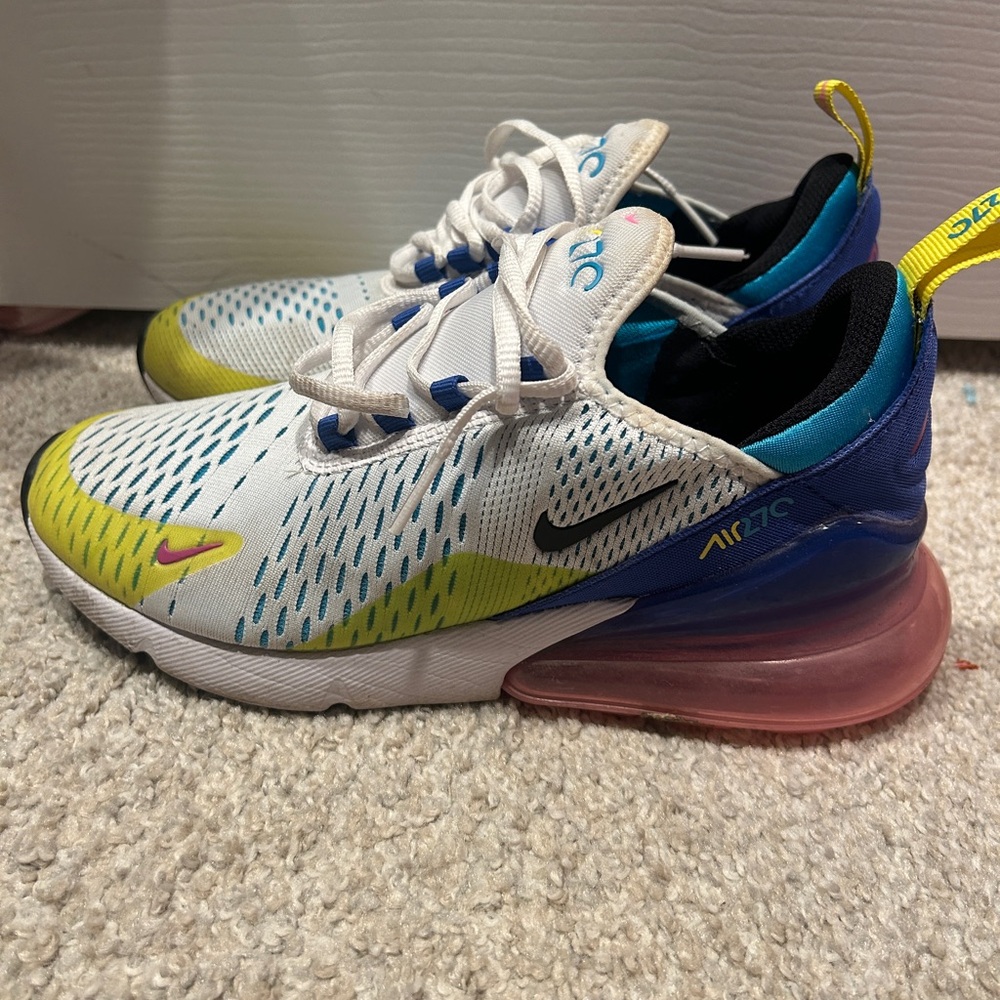 Nike Sneakers - White, Blue, Yellow, Pink. Fits like women's 7.5